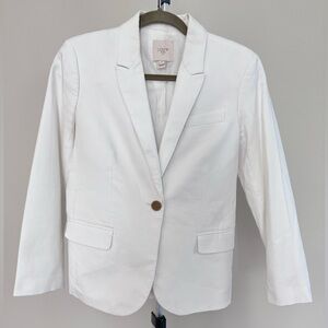 J. Crew White Cotton Blazer